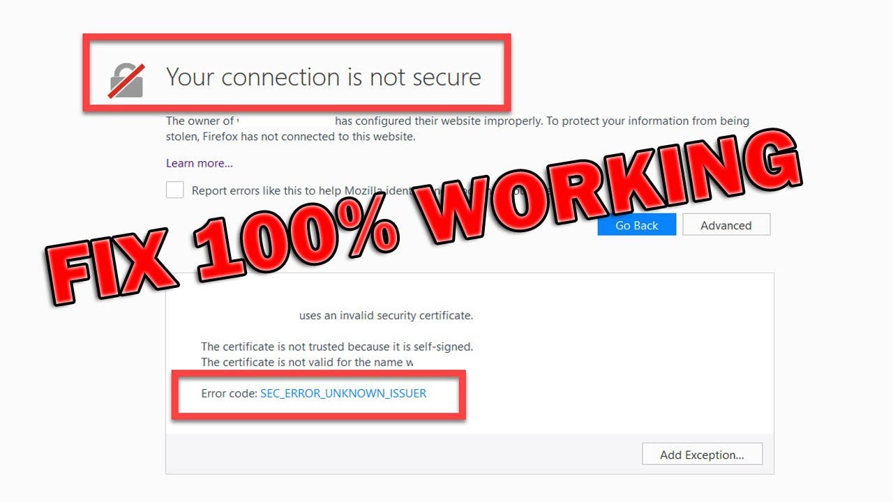 firefox the connection is not secure